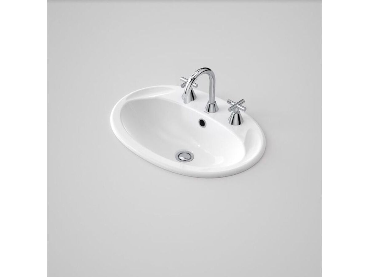 Caroma Centro Vanity Basin with Overflow 3 Tapholes 565 x 395mm White