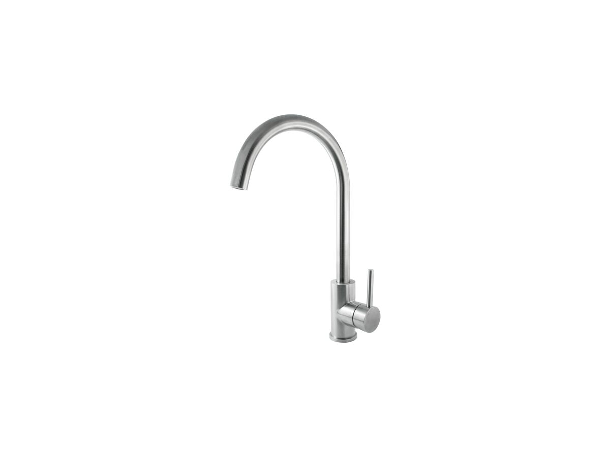 Elle Project Gooseneck Sink Mixer Tap Stainless Steel (4 Star)