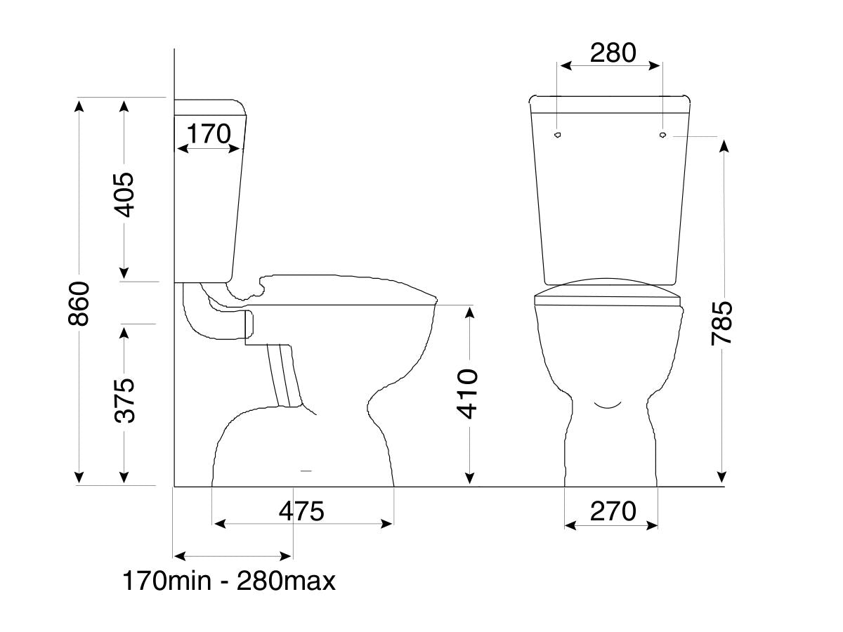 Posh Solus Square Link Toilet Suite