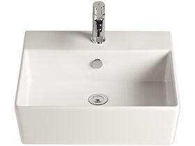 American Standard Heron Square Counter Basin 1 Taphole White