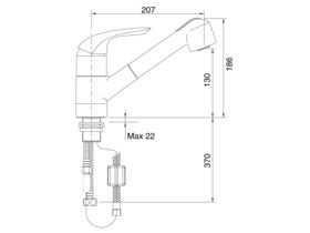 American Standard Studio Saga Sink Mixer Tap with Pull Out Spray (4 Star)