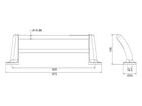 Base Double Towel Rail 800mm Chrome