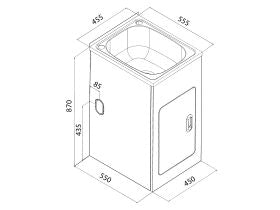 Base Mini Ldry Trough &amp; Cab 1th Sswh