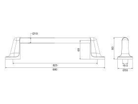 Base Single Towel Rail 800mm Chrome