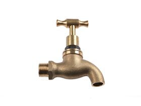 Bib Plain Male T-Head Rough Brass (O-Ring) 15mm