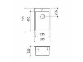 Caroma Compass Flush line Tub 35 Litre No Taphole Stainless Steel