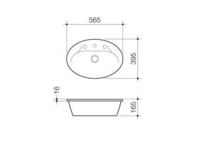 Caroma Centro Vanity Basin with Overflow 3 Tapholes 565 x 395mm White