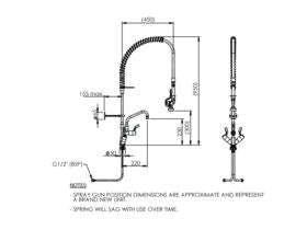 Enware Hob Dual Mixer Tap Assembly with Pot Filler 3/6 Star