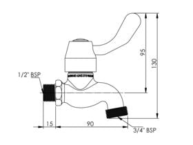 Expo Lever Hose Bib Male 15mm