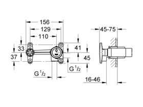 GROHE Essence New Wall Basin Mixer Tap Set 180mm Chrome (5 Star)