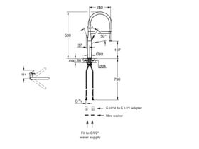 GROHE Essence Professional Pull Down Sink Mixer Tap Chrome / Black (5 Star)