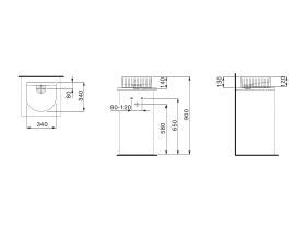 LAUFEN Sonar Textured Above Counter Basin 340mm x 340mm White