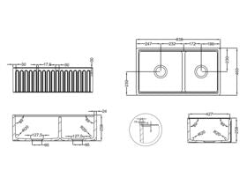 Memo Harper 1 3/4 Butler Sink Fireclay White