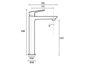 Mizu Bliss Extended Basin Mixer Tap Chrome (4 Star)