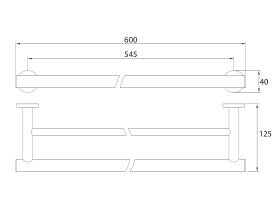 Mizu Drift Double Towel Rail 600mm Chrome