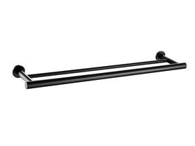 Mizu Drift Double Towel Rail 700mm Matte Black