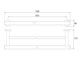 Mizu Drift Double Towel Rail 700mm Matte Black