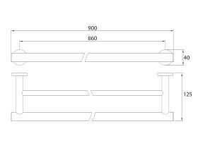 Mizu Drift Double Towel Rail 900mm Chrome