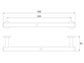 Mizu Drift Towel Rail 300mm Chrome