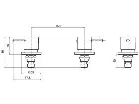 Mizu Drift Wall Top Assemblies Chrome