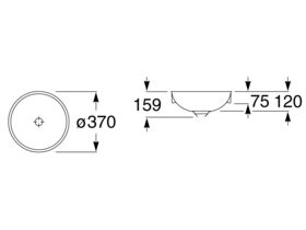 Roca Inspira Round Semi Inset Basin 370mm x 370mm Gloss White