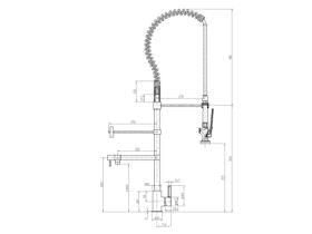 Wolfen Pre Rinse Sink Mixer Tap with Pot Filler Chrome (6 Star)