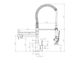 Wolfen Pre Rinse Sink Mixer Tap with Pot Filler Chrome - Compact (6 Star)