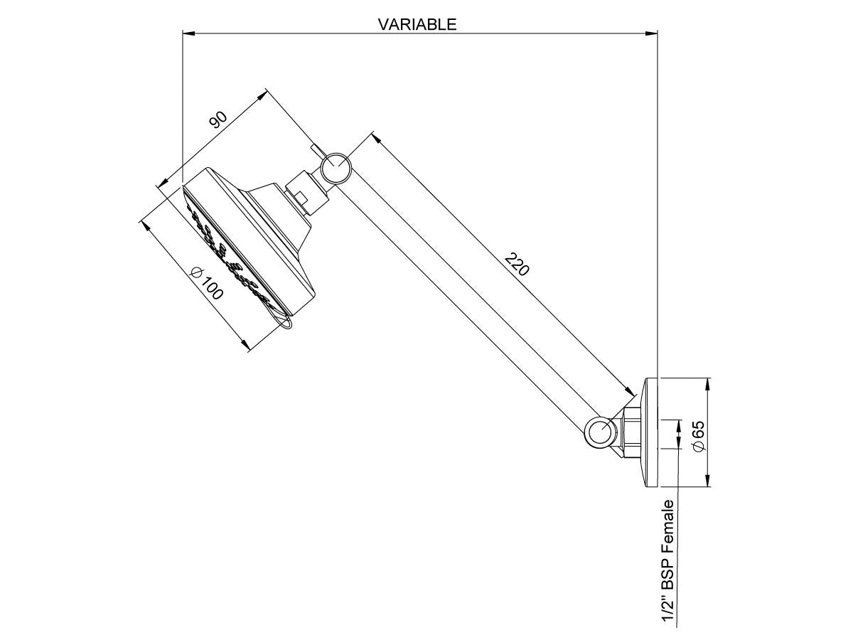 Posh Solus Mk3 HI Rise Shower 3F CP (4*)